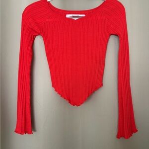 Silence + Noise Red Long Sleeve Top